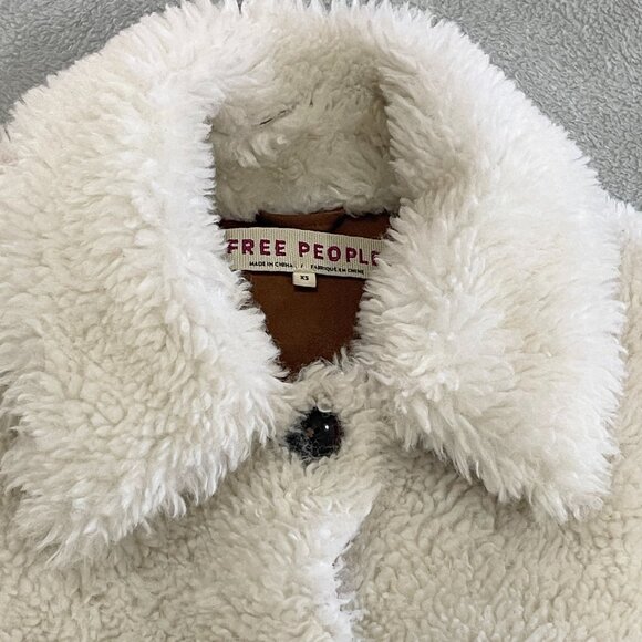 Free People Teddy Jacket Ivory Size XS - Picture 5 of 16